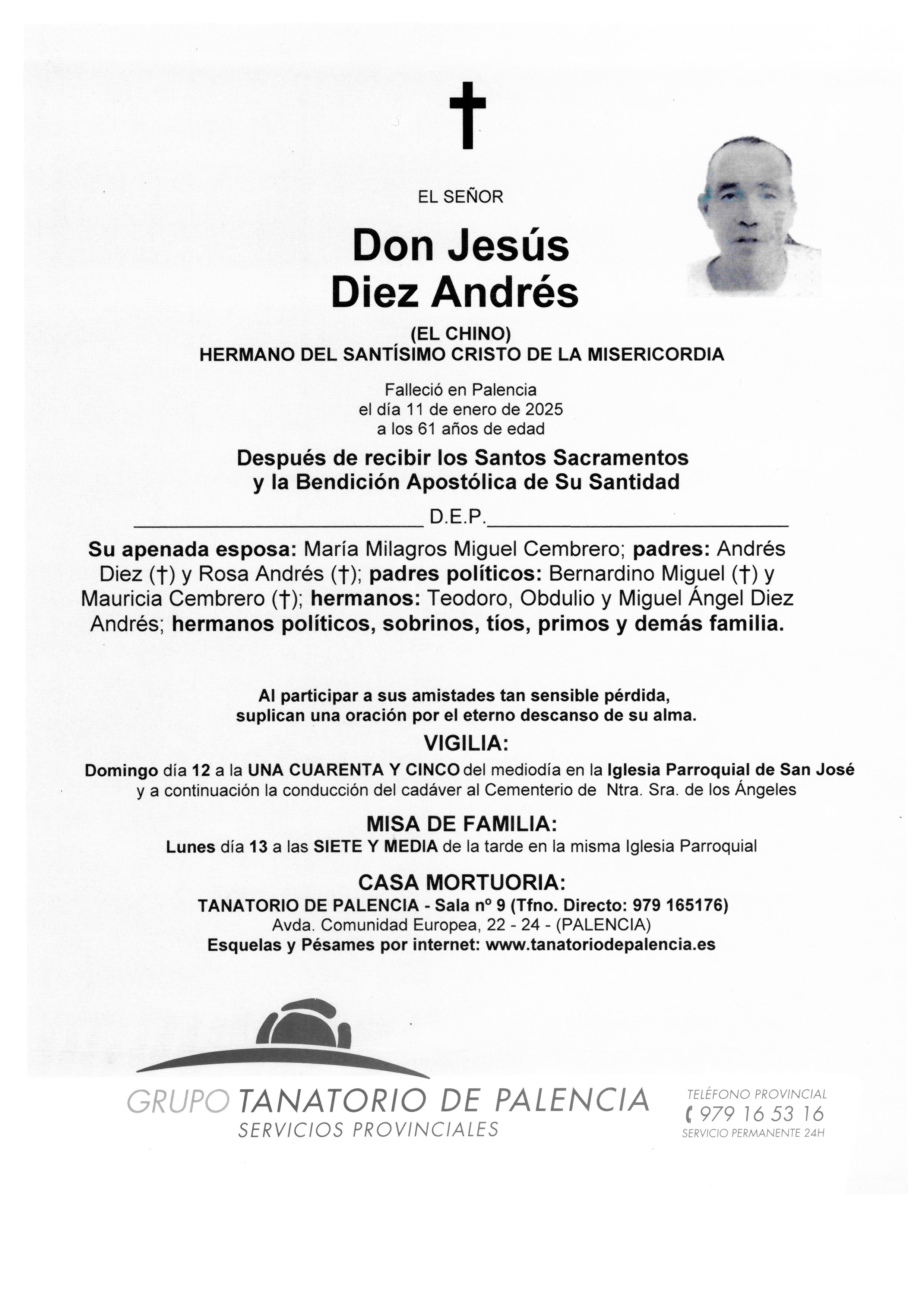 EL SEÑOR DON JESÚS DIEZ ANDRÉS